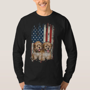 T-shirt Déchiré Havanais Drapeau américain Chien patriotiq