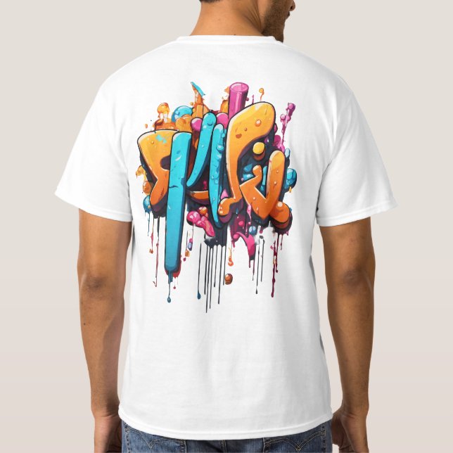 T-shirt Déchirer des mots "typographie art", graffiti art (Dos)