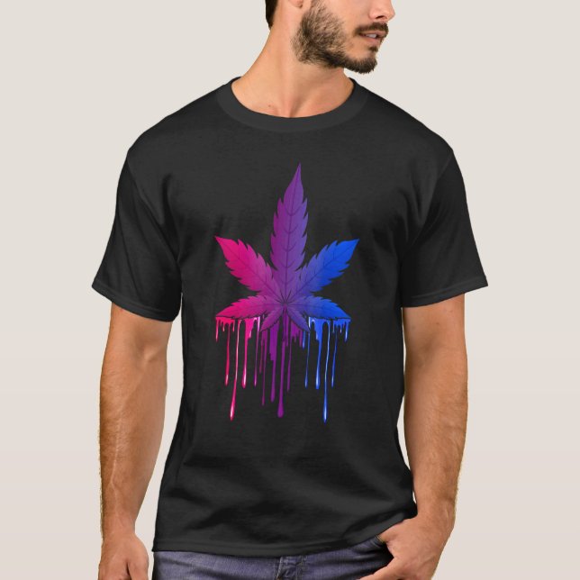 T-shirt Déchirer la feuille de mauvaises herbes Bisexuel D (Devant)