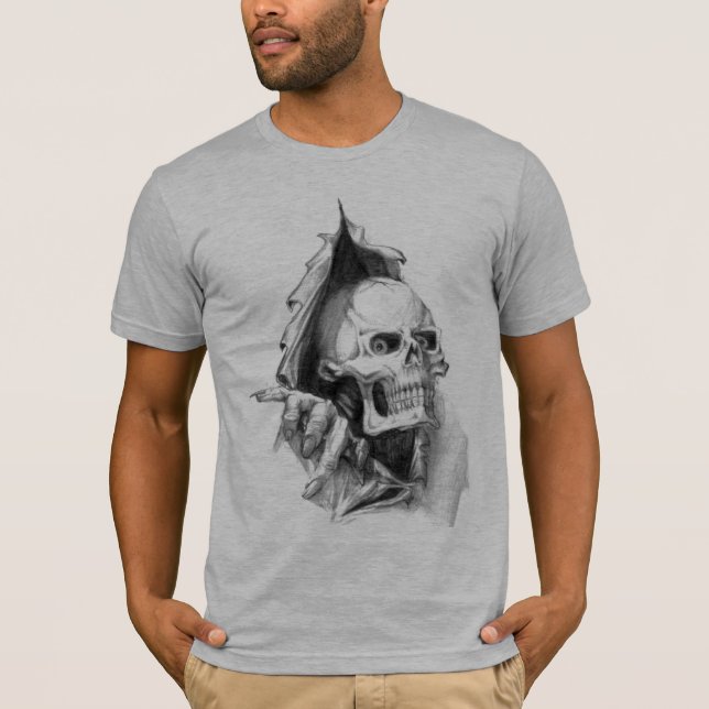T-shirt déchirure de crâne (Devant)