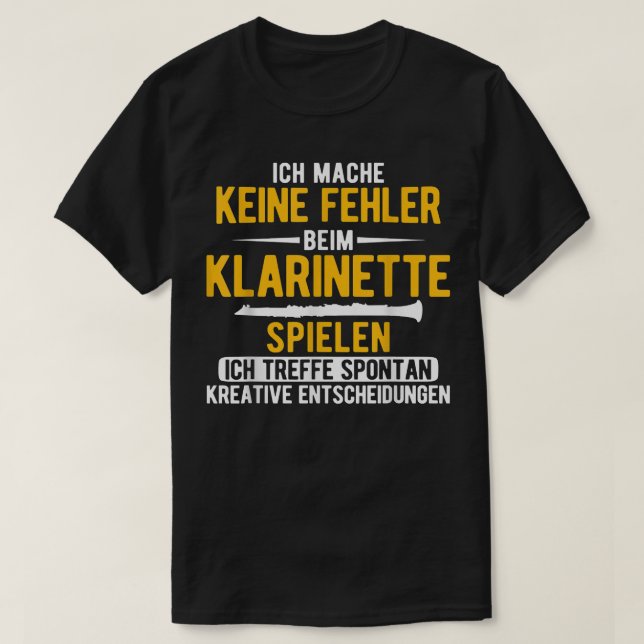 T-shirt Décisions créatives Spontan Music Clarinet 2881 (Design devant)