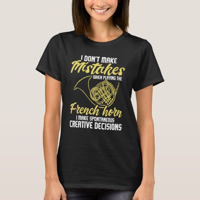 T-shirt Décisions créatives spontanées - Français Horn Fra (Devant)