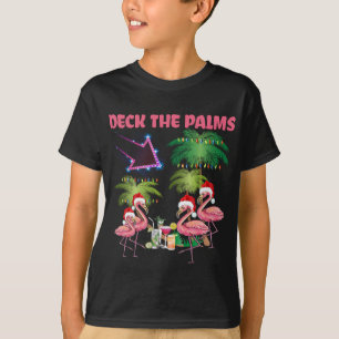 T-shirt Deck Le Flamant rose Palms Tropical Christmas Palm