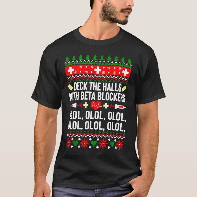 T-shirt Deck Les Halls Avec Blockers Bêta OLOL Joyeux Chri (Devant)
