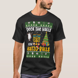 T-shirt Deck Les Halls Avec Matzo Balls Juifs Hanoukka