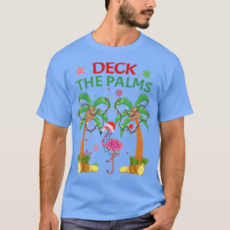 T-shirt Deck Les Palms Pajamas Noël Floride Flamant rose