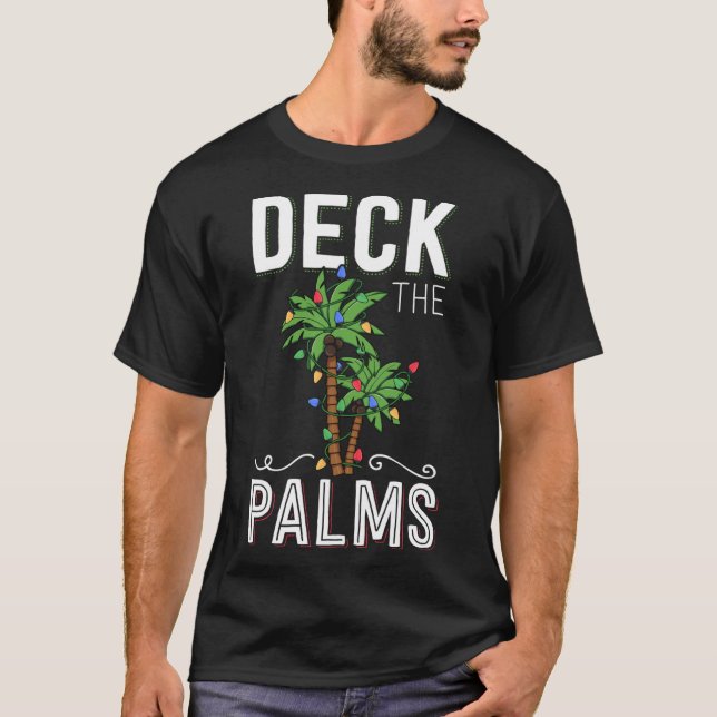 T-shirt Deck Les Palms Tropical Hawaii Christmas Palm Tree (Devant)