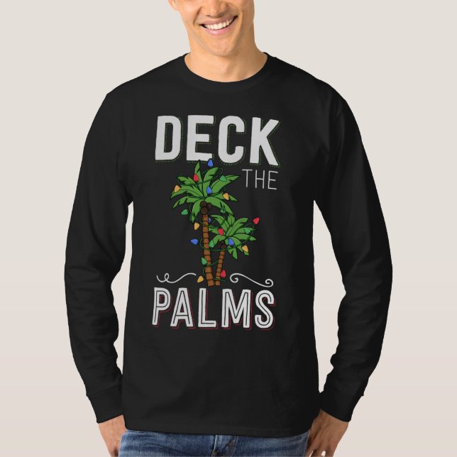 T-shirt Deck Les Palms Tropical Hawaii Christmas Palm Tree (Devant)