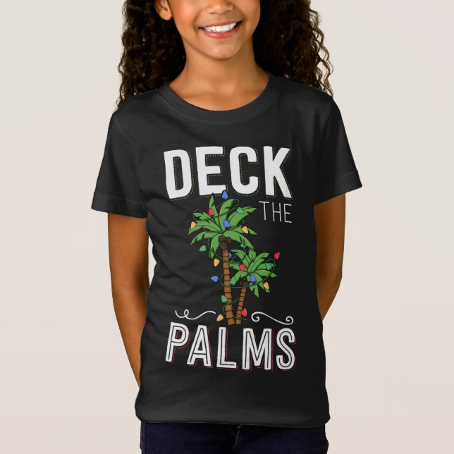 T-Shirt Deck Les Palms Tropical Hawaii Christmas Palm Tree (Devant)