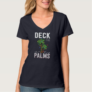 T-shirt Deck Les Palms Tropical Hawaii Christmas Palm Tree