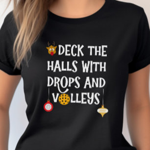 T-shirt Deck The Halls Drops Volleys Pickleball Noël