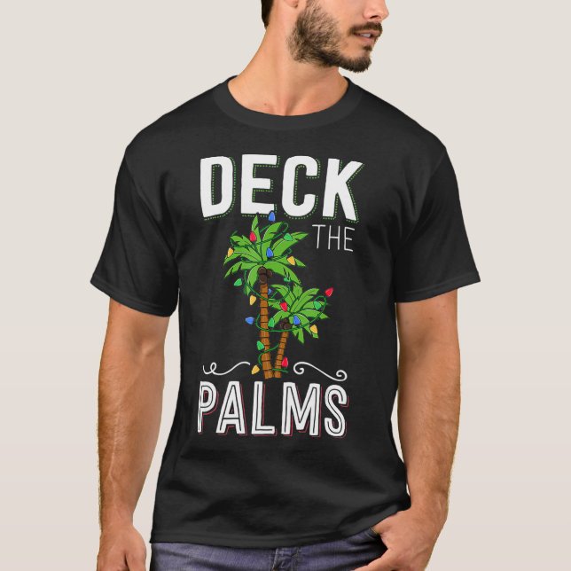 T-shirt Deck The Palms Tropical Hawaii Christmas Palm Tree (Devant)