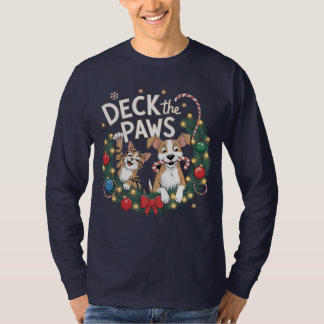 T-shirt Deck the Paws - Drôle Noël animal de compagnie T-S