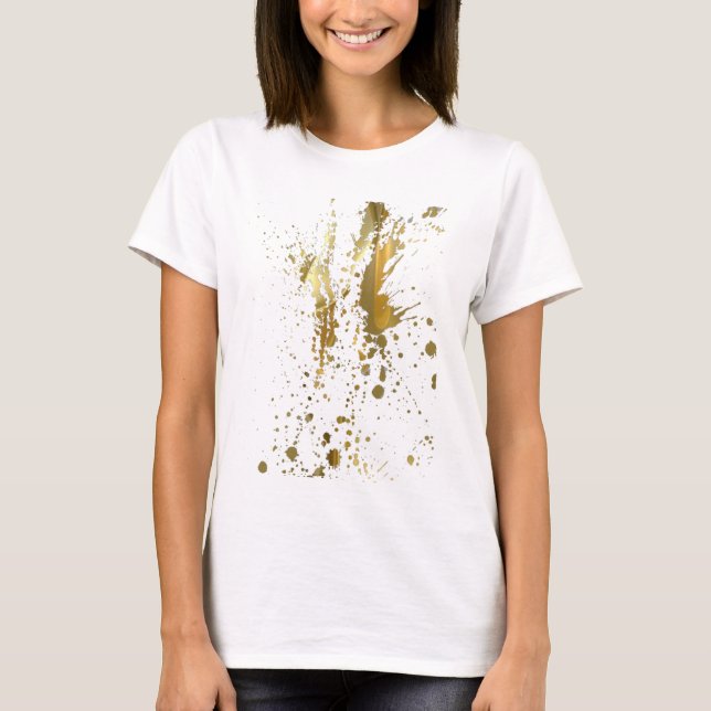 T-shirt d'éclaboussure de peinture d'or (Devant)