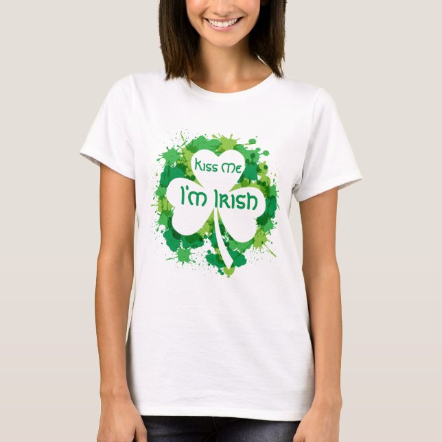 T-shirt d'éclaboussure de shamrock (Devant)