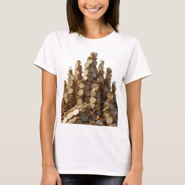 T-shirt Déclaration Arbres dorés de richesses en argent (Devant)