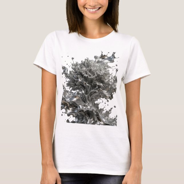 T-shirt Déclaration Argent ART ABSTRAIT Déclaration Tee v2 (Devant)