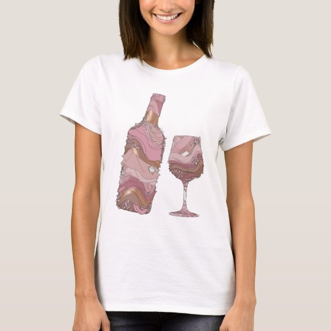 T-shirt Déclaration Argent ART ABSTRAIT Design Moderne v3 (Devant)