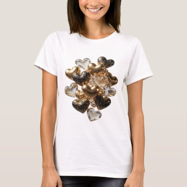 T-shirt Déclaration Argent CŒURS D'OR ET DE VERRE (Devant)