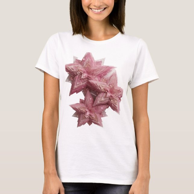 T-shirt Déclaration Argent Décorations ÉTOILE ROSE Texte A (Devant)