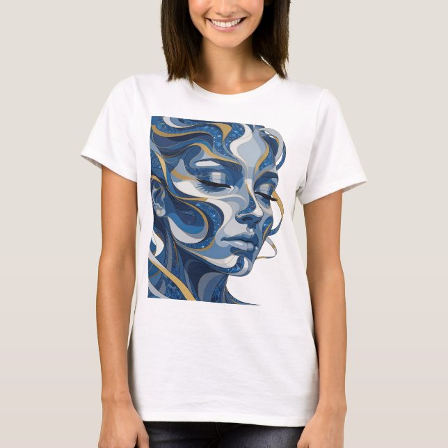 T-shirt Déclaration d'art abstrait argent vibrant v2 (Devant)