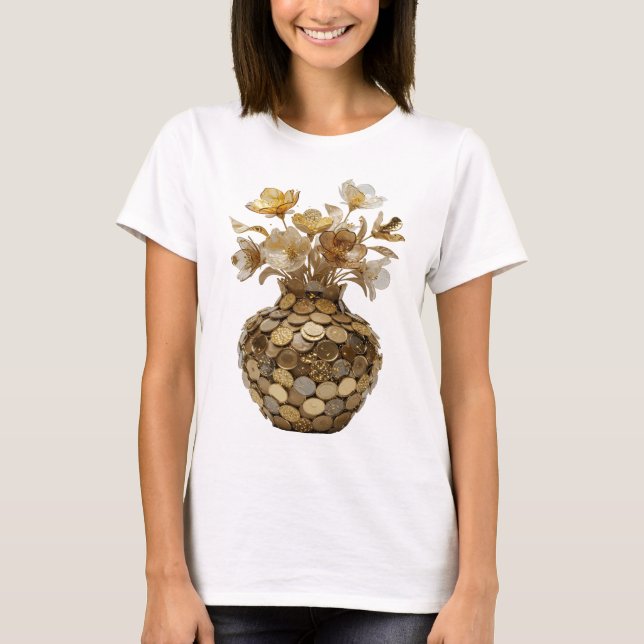T-shirt Déclaration d'art abstrait argenté WITTY Design (Devant)