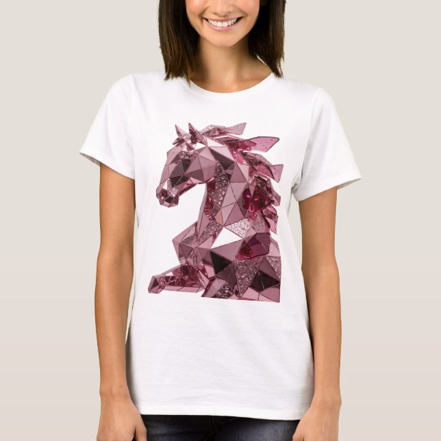 T-shirt Déclaration d'art abstrait rose accrocheuse Design (Devant)