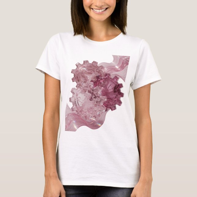 T-shirt Déclaration de conception d'art abstrait argentée  (Devant)