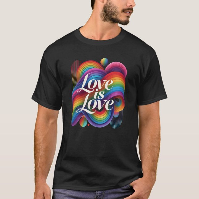 T-shirt Déclaration de conception de fierté Love Is Love v (Devant)