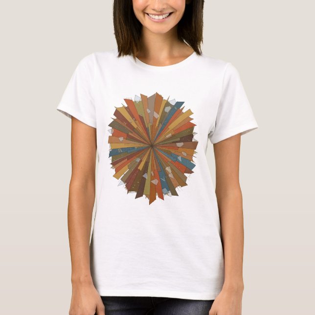 T-shirt Déclaration de design d'art abstrait argenté frais (Devant)