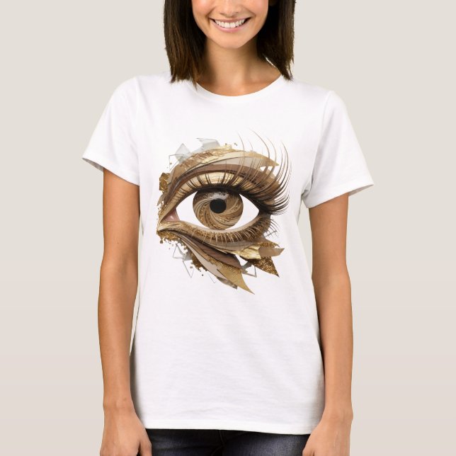 T-shirt Déclaration de design d'art abstrait en or accroch (Devant)