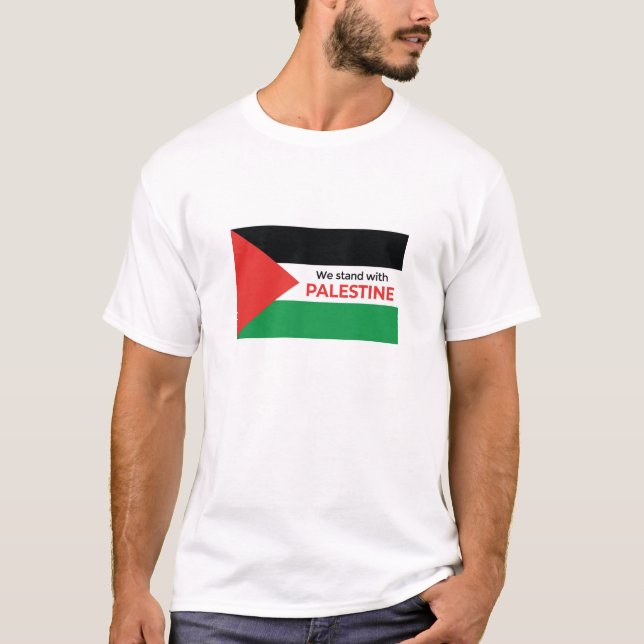 T-shirt Déclaration de solidarité : Drapeau de Palestine (Devant)