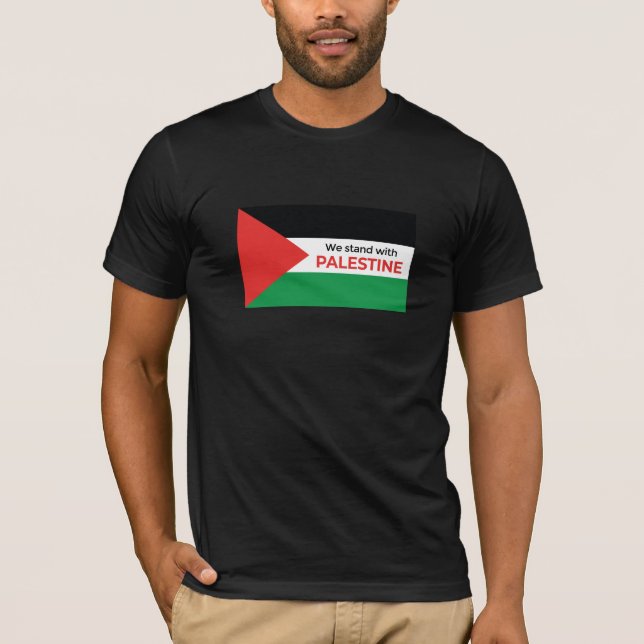 T-shirt Déclaration de solidarité : Drapeau palestinien (Devant)