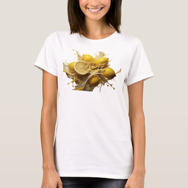 T-shirt Déclaration de style aux citrons abstraits or edgy (Devant)