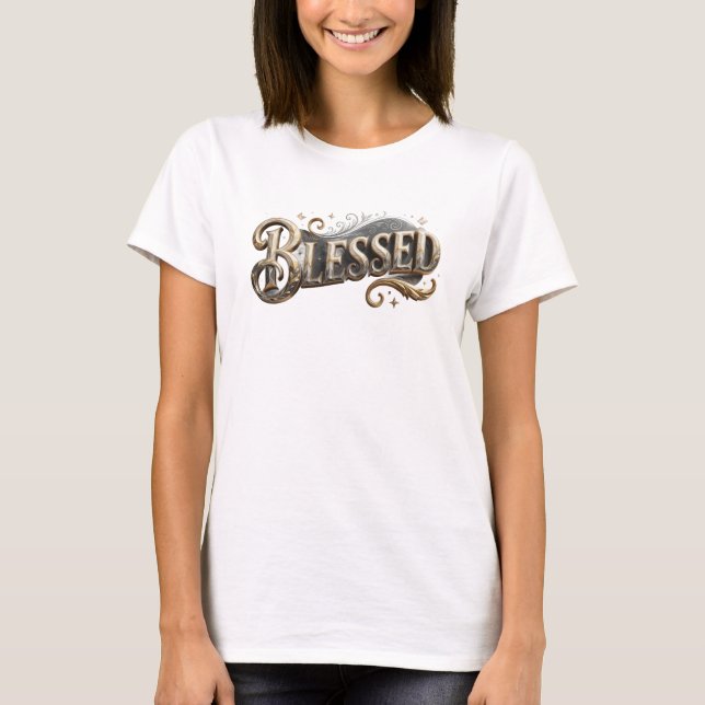T-shirt Déclaration de style BLESSED vibrante (Devant)