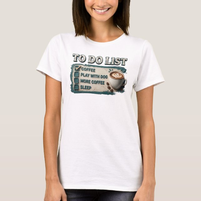 T-shirt Déclaration de style COFFEE JOUER AVEC LE CHIEN Or (Devant)