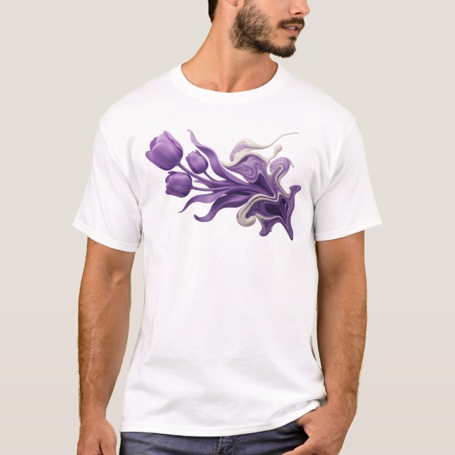 T-shirt Déclaration de style de fleur abstraite audacieuse (Devant)
