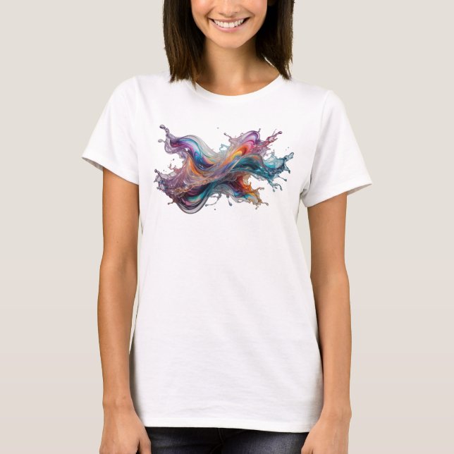 T-shirt Déclaration de Tee-shirt d'art abstrait argenté v2 (Devant)