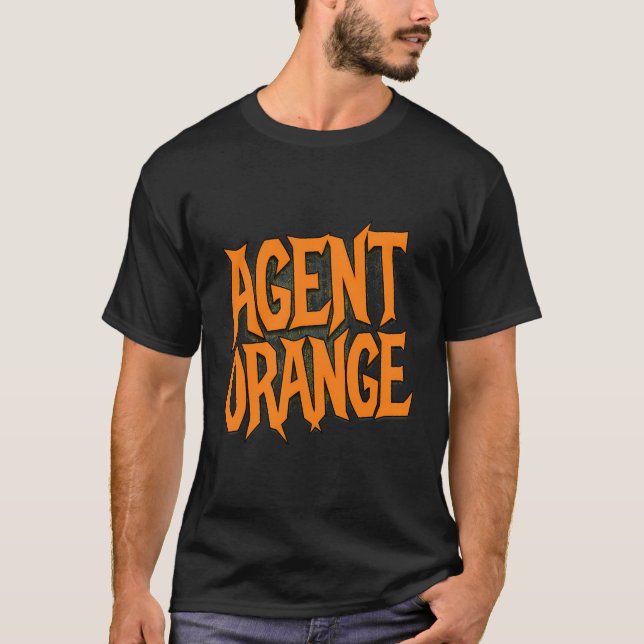 T-shirt Déclaration de texte orange granuleux (Devant)
