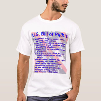 T-shirt Déclaration des droits récapitulatifs sur un