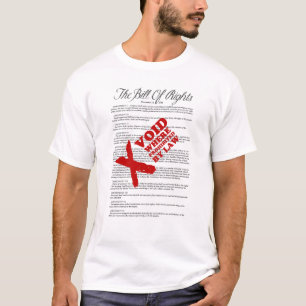 T-shirt Déclaration des droits : Vide où interdit par lo