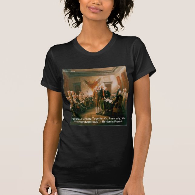 T-shirt Déclaration d'indépendance & Citation de Ben Frank (Devant)
