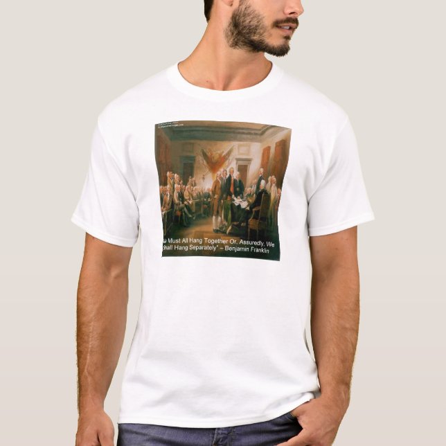 T-shirt Déclaration d'indépendance & Citation de Ben Frank (Devant)