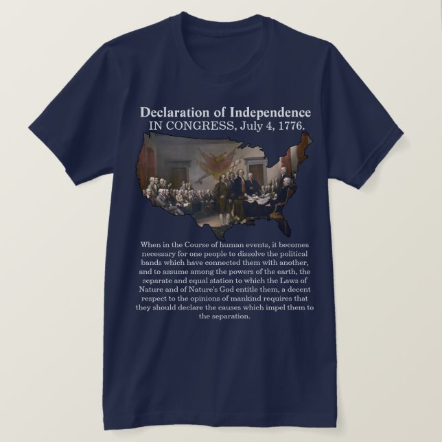 T-shirt Déclaration d'indépendance CONGRÈS, 4 juillet 1776 (Design devant)