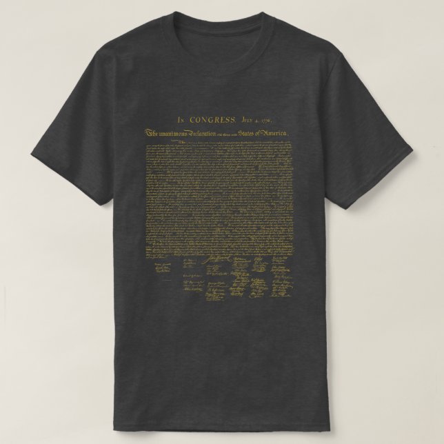 T-shirt Déclaration d'indépendance Gold (Design devant)