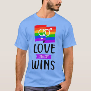 T-shirt Déclaration du gay pride L'amour gagne LGBT Dire l
