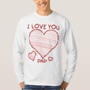 T-shirt Déclaration enfantine de l'amour dans le crayon e