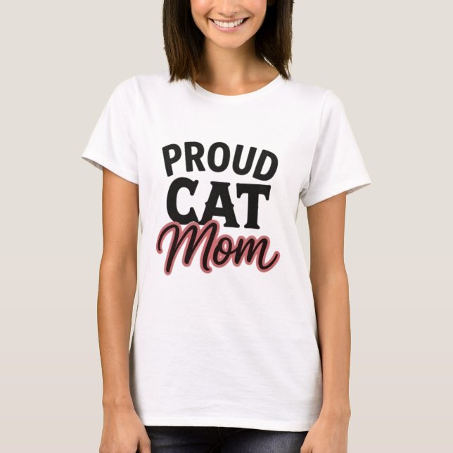T-shirt Déclaration fière maman de chat amateur de chat mi (Devant)