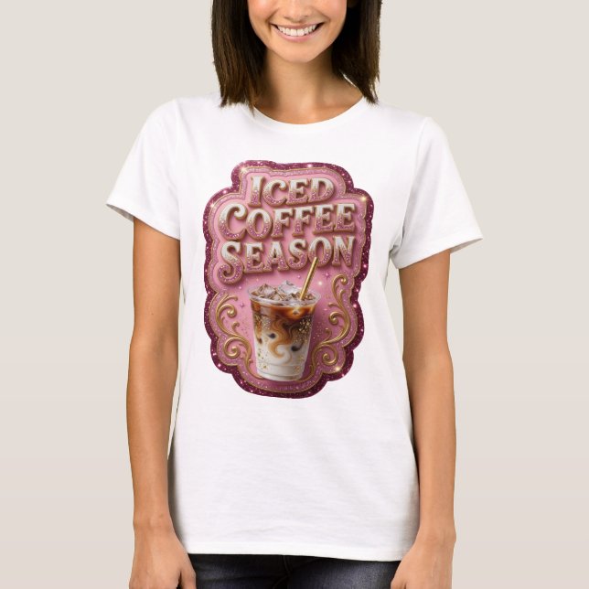T-shirt Déclaration Gold CAFE GLACE SAISON Design Moderne (Devant)