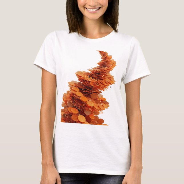 T-shirt Déclaration Orange ART ABSTRAIT Design Moderne (Devant)